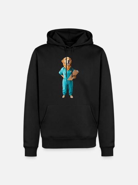 Hund - Männer Premium Bio Hoodie - Schwarz