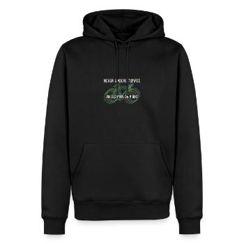 Vieil homme grand-père à vélo - Sweat à capuche Premium bio Homme - noir - Devant - Nico (187cm)