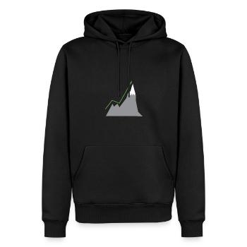 Berg Aktie Winter Börse - Männer Premium Bio Hoodie - Schwarz - Vorne - Nico (187cm)