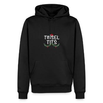 Jingle Balls et Tinsel Tits Funny Matching Christ - Sweat à capuche Premium bio Homme - noir - Devant - Nico (187cm)