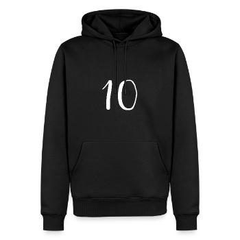 10 - Men’s Premium Organic Hoodie - black - Front - Nico (187cm)