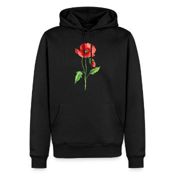 Flower - Men’s Premium Organic Hoodie - black - Front - Nico (187cm)