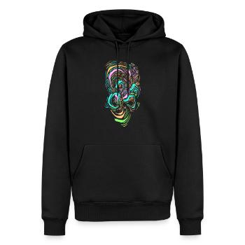 Clown de science-fiction - Sweat à capuche Premium bio Homme - noir - Devant - Nico (187cm)