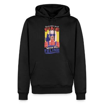 beste Katzenmama Katzendame Katzenbesitzer Geschen - Männer Premium Bio Hoodie - Schwarz - Vorne - Nico (187cm)
