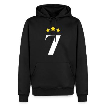 7ème anniversaire étoilé - Sweat à capuche Premium bio Homme - noir - Devant - Nico (187cm)