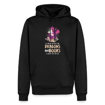 Drache Drache und Buch Drachenliebhaber Geschenk - Männer Premium Bio Hoodie - Schwarz - Vorne - Nico (187cm)