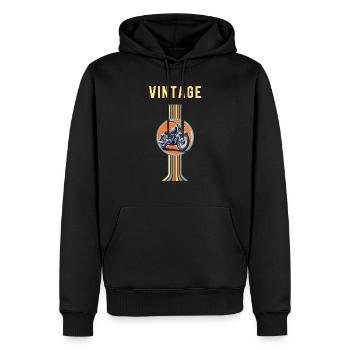 Vintage motorcycle - Men’s Premium Organic Hoodie - black - Front - Nico (187cm)