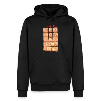 Hat jemand Road Trip gesagt? - Männer Premium Bio Hoodie - Schwarz - Vorne - Nico (187cm)