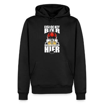 Drôle de dicton : la bière de hockey sur glace, c’est pourquoi je suis ici - Sweat à capuche Premium bio Homme - noir - Devant - Nico (187cm)