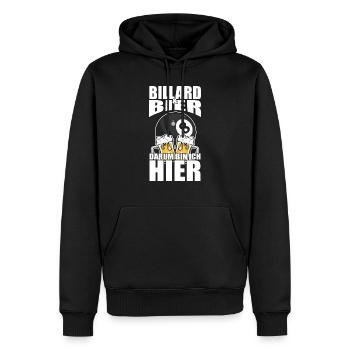 Drôle de dicton : billard, bière, c’est pour ça que je suis là - Sweat à capuche Premium bio Homme - noir - Devant - Nico (187cm)