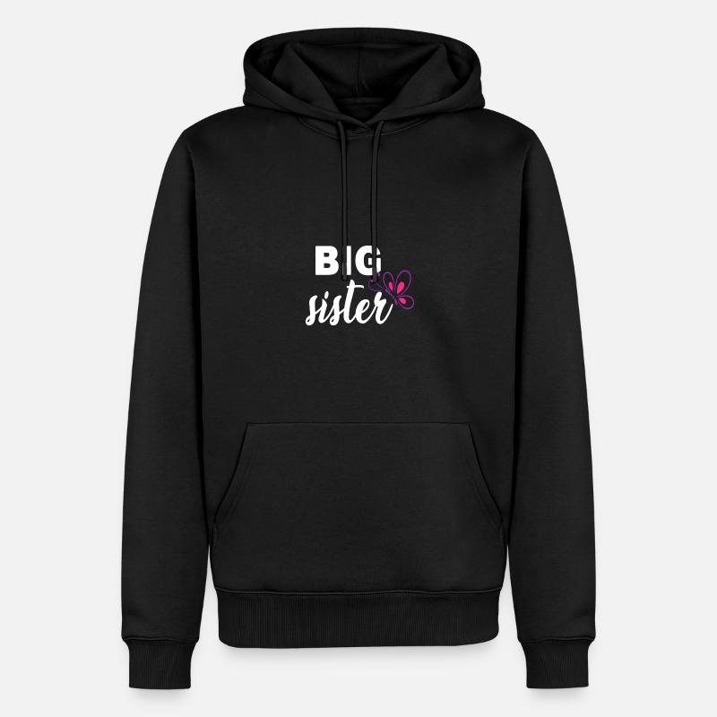 große Schwester - Männer Premium Bio Hoodie - Schwarz