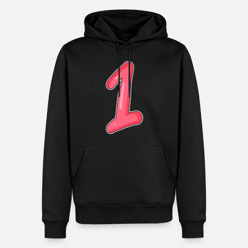 1 - Sweat à capuche Premium bio Homme - noir
