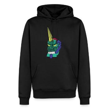 Zomblicorne - Sweat à capuche Premium bio Homme - noir - Devant - Nico (187cm)