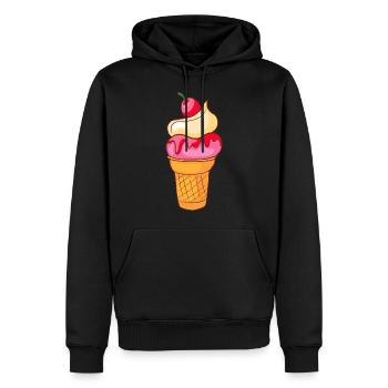 Eis Speiseeis Eiskrem Eiscreme Kugeleis Eisbecher - Männer Premium Bio Hoodie - Schwarz - Vorne - Nico (187cm)