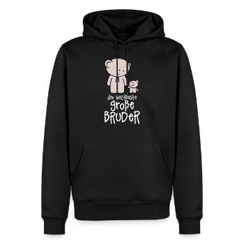 Der weltbeste große Bruder - Großer Bruder Teddys - Männer Premium Bio Hoodie - Schwarz - Vorne - Nico (187cm)