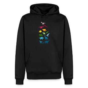 Colorful dinosaurs - Men’s Premium Organic Hoodie - black - Front - Nico (187cm)