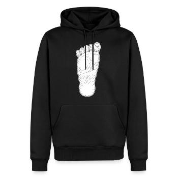 Bigfoot - footprint of a really big foot - Men’s Premium Organic Hoodie - black - Front - Nico (187cm)