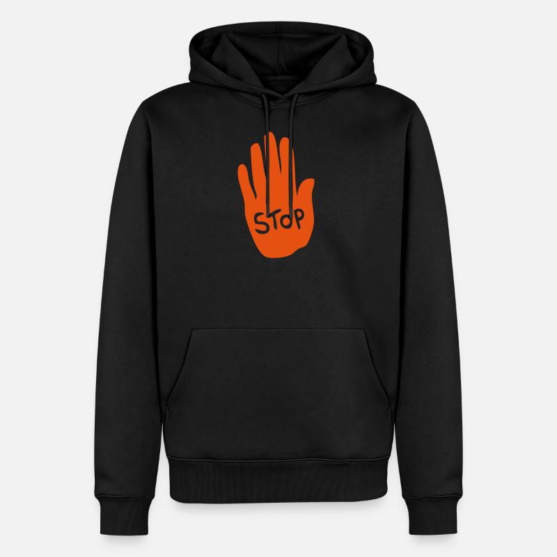 main stop 1 - Sweat à capuche Premium bio Homme - noir