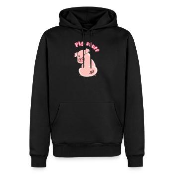 Schwein Zeug - Männer Premium Bio Hoodie - Schwarz - Vorne - Nico (187cm)