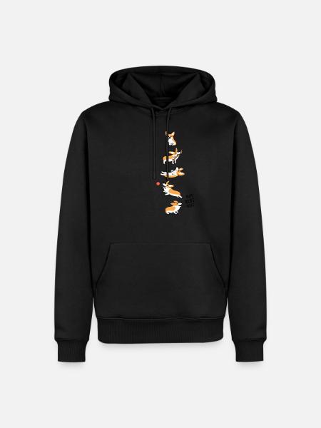 Cutie Corgis Funny Ruff - Männer Premium Bio Hoodie - Schwarz