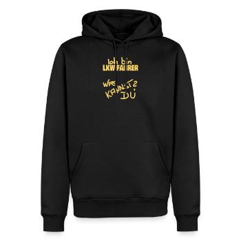 Ich bin LKW FAHRER - Männer Premium Bio Hoodie - Schwarz - Vorne - Nico (187cm)