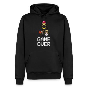 Jeu rétro - Game Over - Marié - Mariage - Sweat à capuche Premium bio Homme - noir - Devant - Nico (187cm)
