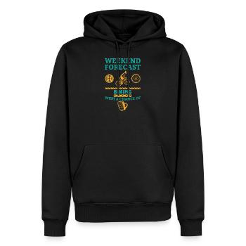 Weekend forecast biking Geschenk Radfahrer Sport - Männer Premium Bio Hoodie - Schwarz - Vorne - Nico (187cm)