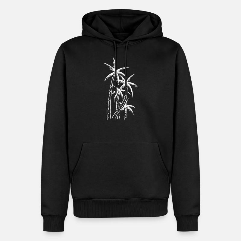 Palmen - Männer Premium Bio Hoodie - Schwarz