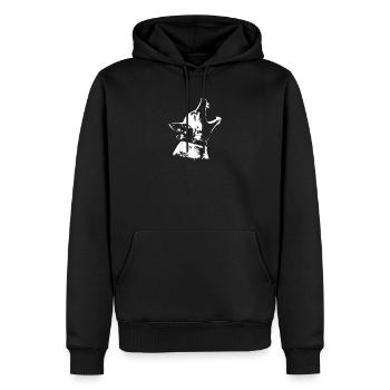 Maligator - Männer Premium Bio Hoodie - Schwarz - Vorne - Nico (187cm)