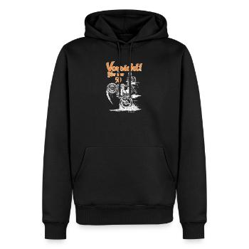 Bikerdesign Biker über 50 - Männer Premium Bio Hoodie - Schwarz - Vorne - Nico (187cm)