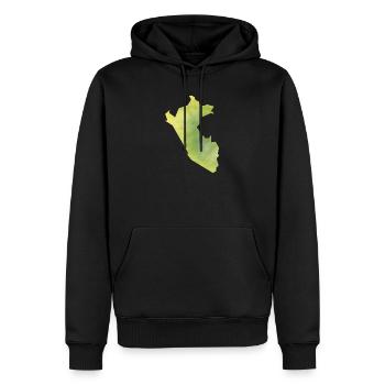 Peru - Männer Premium Bio Hoodie - Schwarz - Vorne - Nico (187cm)