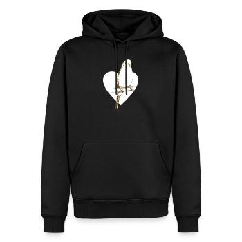 Pinson doux sur cœur - Sweat à capuche Premium bio Homme - noir - Devant - Nico (187cm)