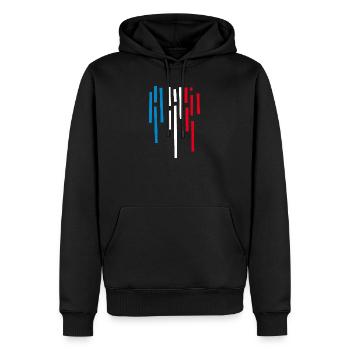 France Drapeau - Sweat à capuche Premium bio Homme - noir - Devant - Nico (187cm)