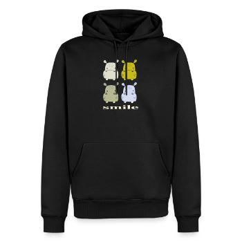 sourire d’hippopotame - Sweat à capuche Premium bio Homme - noir - Devant - Nico (187cm)