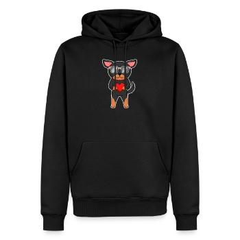 Lancashire Heeler avec lunettes de soleil et cœur - Sweat à capuche Premium bio Homme - noir - Devant - Nico (187cm)