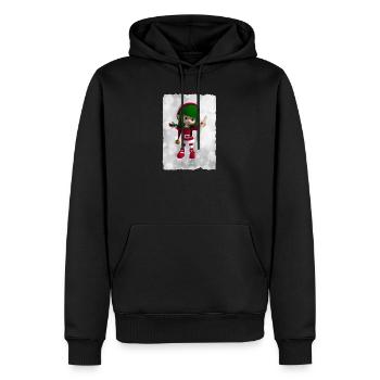 Grüner Elf - Männer Premium Bio Hoodie - Schwarz - Vorne - Nico (187cm)