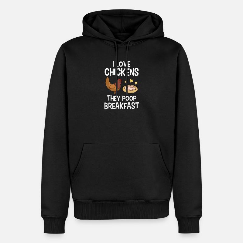 Poulets - Sweat à capuche Premium bio Homme - noir