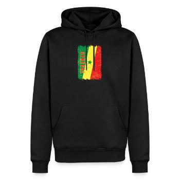 Senegal Flagge - Männer Premium Bio Hoodie - Schwarz - Vorne - Nico (187cm)