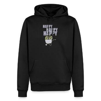 SCHUBKARREN HAPPY - Männer Premium Bio Hoodie - Schwarz - Vorne - Nico (187cm)