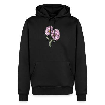 Pâquerette - Sweat à capuche Premium bio Homme - noir - Devant - Nico (187cm)