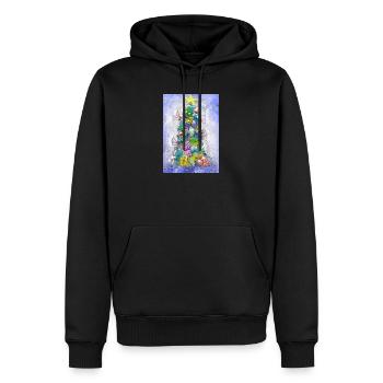 Fabelhafte Hundfamilie im Weihnachtsglanz - Männer Premium Bio Hoodie - Schwarz - Vorne - Nico (187cm)