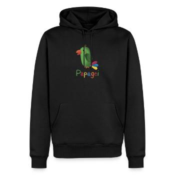 Papagei – Buntes Tiermotiv 🦜🌈 - Männer Premium Bio Hoodie - Schwarz - Vorne - Nico (187cm)