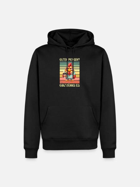 Huhn Hühner Morgenmuffel - Männer Premium Bio Hoodie - Schwarz
