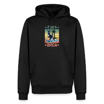 Orque Épaulard - Sweat à capuche Premium bio Homme - noir - Devant - Nico (187cm)