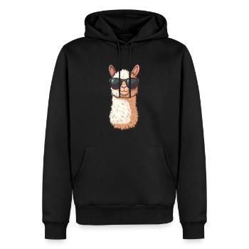Lusitges Alpaka Llama Lama Sonnenbrille Sommer - Männer Premium Bio Hoodie - Schwarz - Vorne - Nico (187cm)