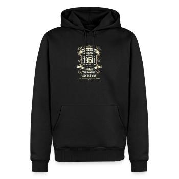 Geboren 1950, Baujahr 1950 Geburtstags Shirt Retro - Männer Premium Bio Hoodie - Schwarz - Vorne - Nico (187cm)