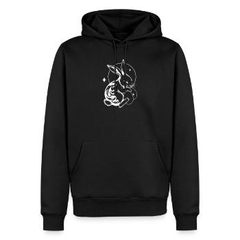 Sleeping Easter Bunny with Tribal and Eggs - Men’s Premium Organic Hoodie - black - Front - Nico (187cm)