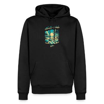 Strandsonne Chill Mode Design - Männer Premium Bio Hoodie - Schwarz - Vorne - Nico (187cm)