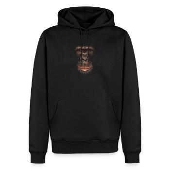 Singe - Sweat à capuche Premium bio Homme - noir - Devant - Nico (187cm)