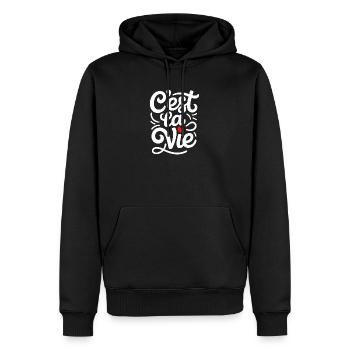 C'est La Vie Frankreich Spruch - Männer Premium Bio Hoodie - Schwarz - Vorne - Nico (187cm)